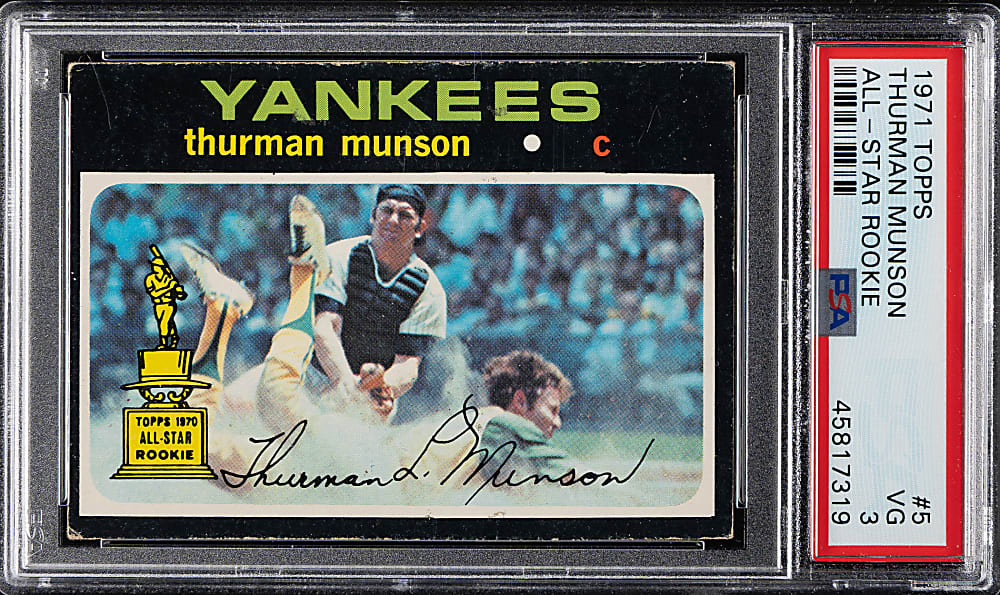 1971 Topps #5 Thurman Munson PSA VG 3
