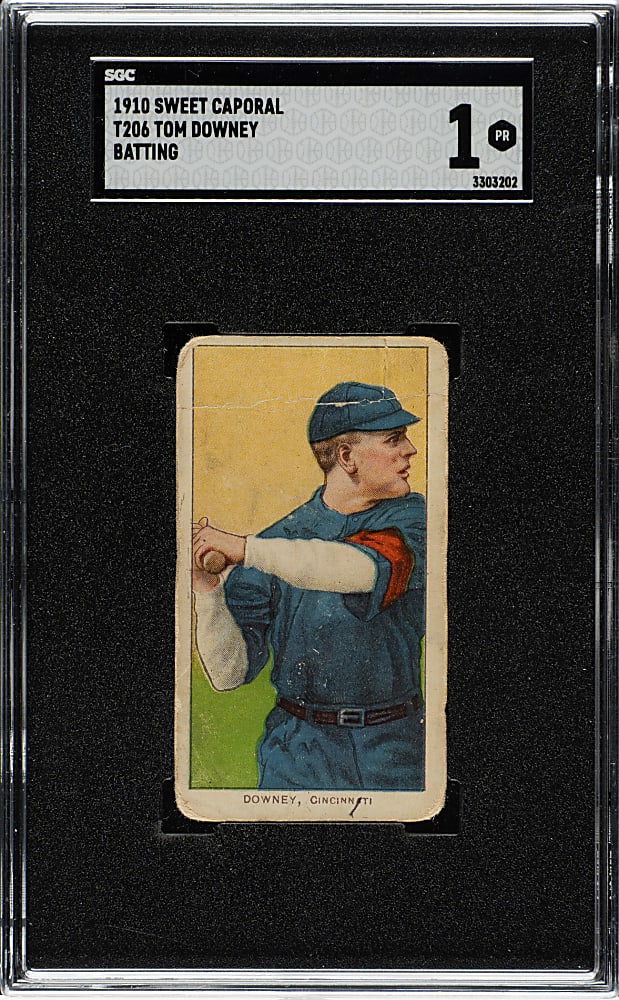1909-1911 T206 White Border Tom Downey Batting SGC POOR 1
