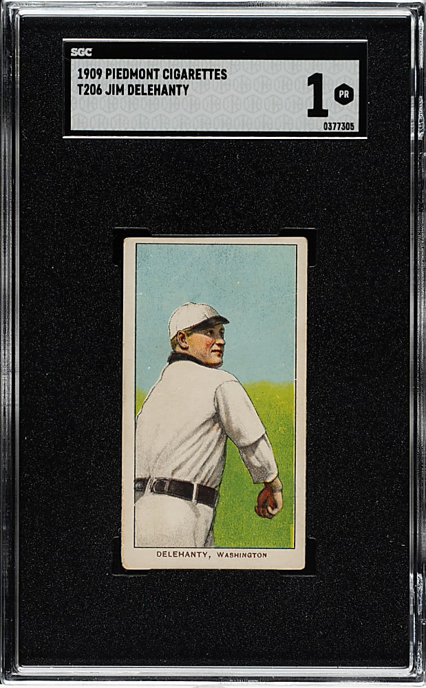 1909-1911 T206 White Border Jim Delehanty SGC POOR 1