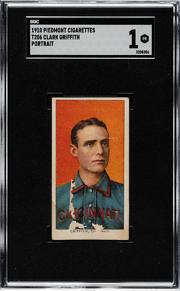 1909-1911 T206 White Border Clark Griffith Portrait SGC POOR 1