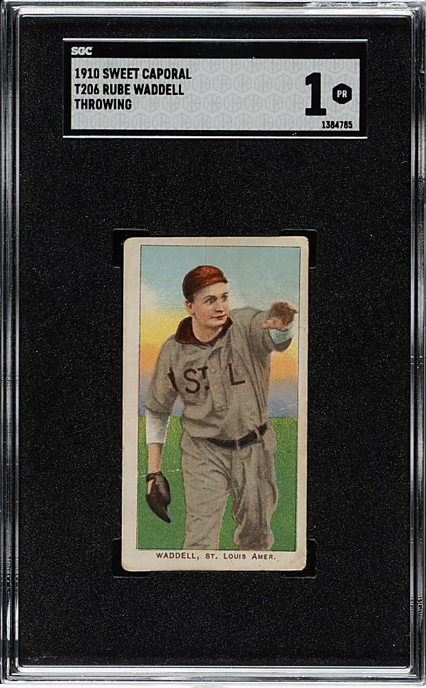 1909-1911 T206 White Border Rube Waddell Throwing SGC POOR 1