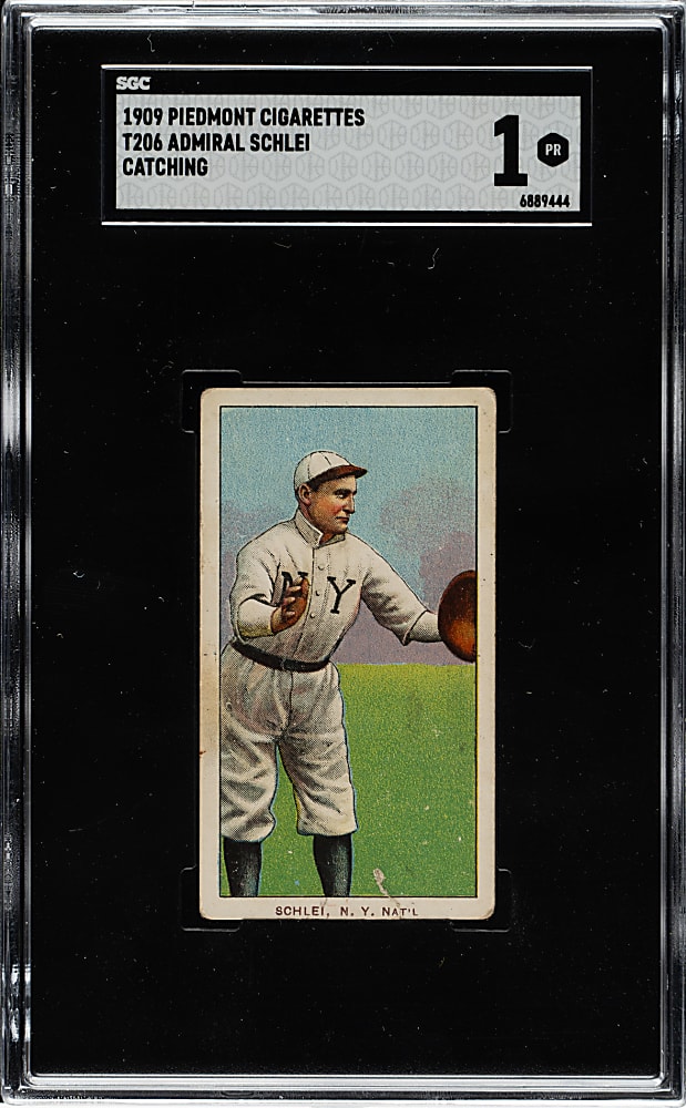 1909-1911 T206 White Border Admiral Schlei Catching SGC POOR 1