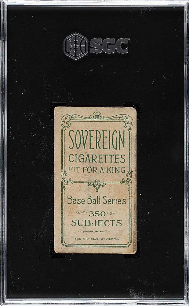 1909-1911 T206 White Border Elmer Flick SGC POOR 1 - Sovereign 350 Back