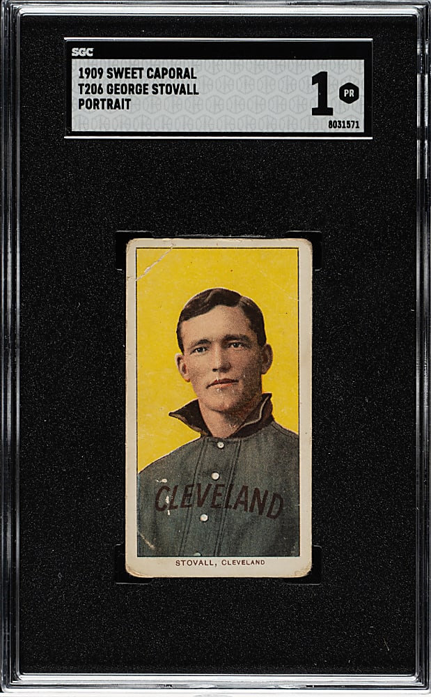 1909-1911 T206 White Border George Stovall Portrait SGC POOR 1