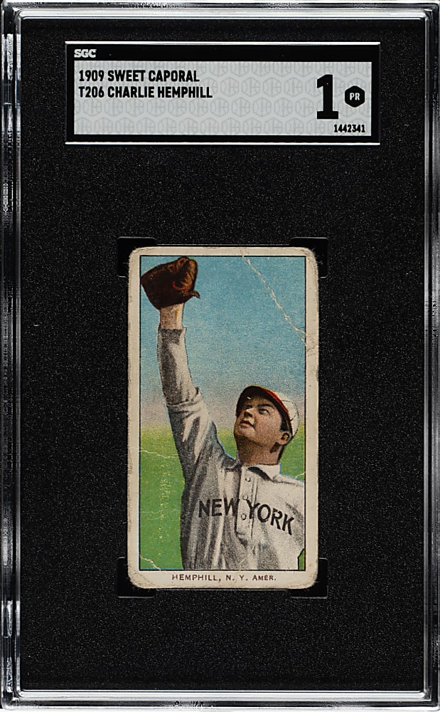 1909-1911 T206 White Border Charlie Hemphill SGC POOR 1