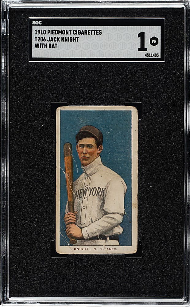 1909-1911 T206 White Border Jack Knight with Bat SGC POOR 1