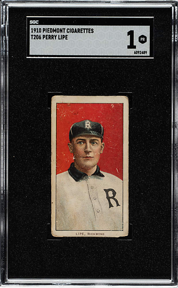 1909-1911 T206 White Border Perry Lipe Southern Leaguer SGC POOR 1