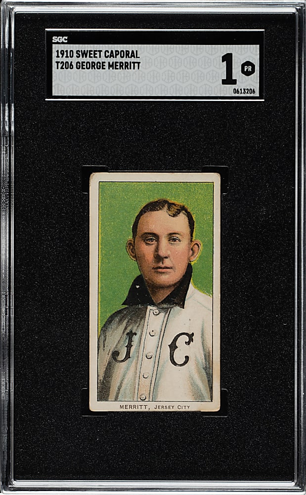 1909-1911 T206 White Border George Merritt SGC POOR 1