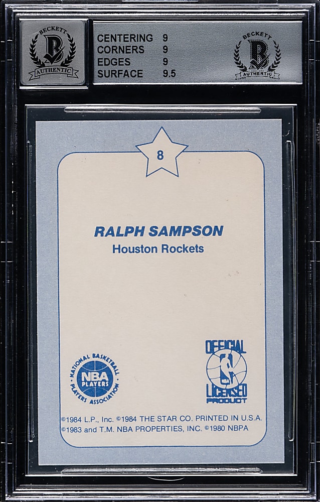 Signed 1984-1985 Star Company Slam Dunk Championship Basketball #8 Ralph Sampson BGS MINT 9 with NM-MT 8 Signature