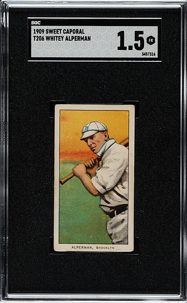 1909-1911 T206 White Border Whitey Alperman SGC FAIR 1.5
