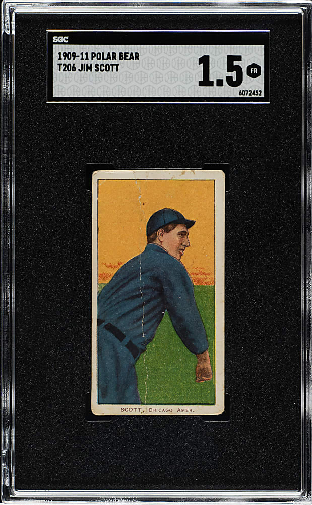 1909-1911 T206 White Border Jim Scott SGC FAIR 1.5 - Polar Bear Back