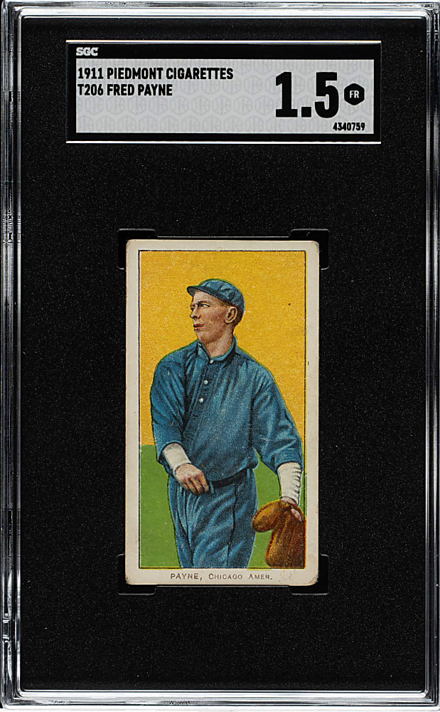 1909-1911 T206 White Border Fred Payne SGC FAIR 1.5