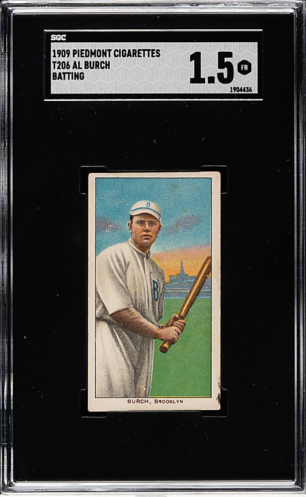 1909-1911 T206 White Border Al Burch Batting SGC FAIR 1.5