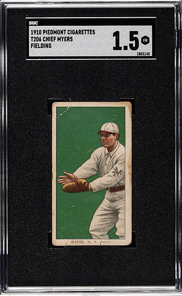 1909-1911 T206 White Border Chief Myers Fielding SGC FAIR 1.5