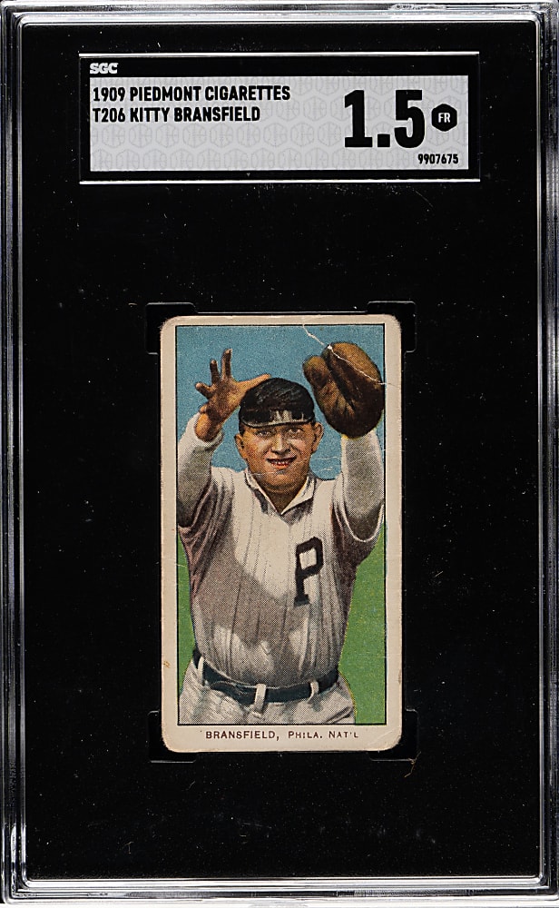 1909-1911 T206 White Border Kitty Bransfield SGC FAIR 1.5