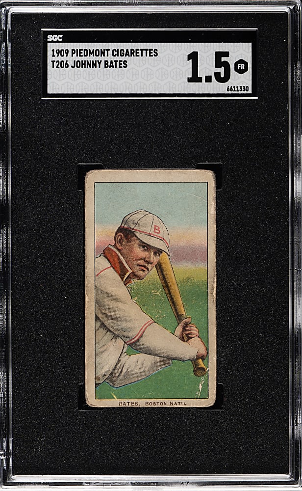 1909-1911 T206 White Border Johnny Bates SGC FAIR 1.5