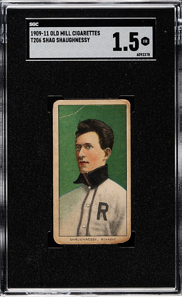 1909-1911 T206 White Border Shag Shaughnessy Southern Leaguer SGC FAIR 1.5 - Old Mill Back