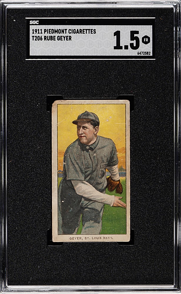 1909-1911 T206 White Border Rube Geyer SGC FAIR 1.5