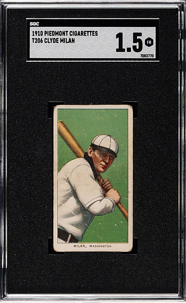 1909-1911 T206 White Border Clyde Milan SGC FAIR 1.5