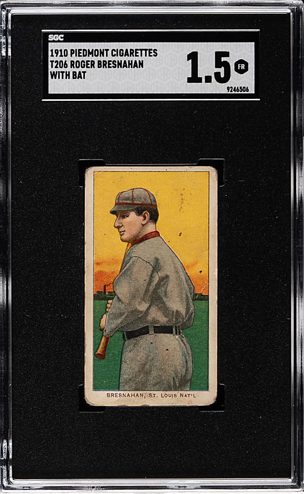 1909-1911 T206 White Border Roger Bresnahan with Bat SGC FAIR 1.5