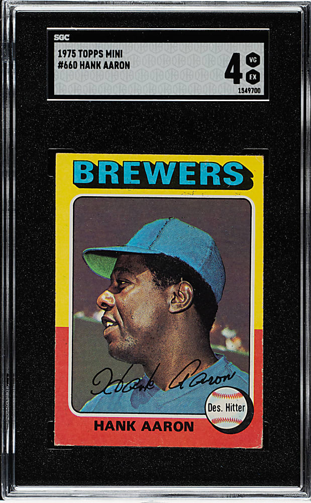 1975 Topps Mini #660 Hank Aaron SGC VG/EX 4