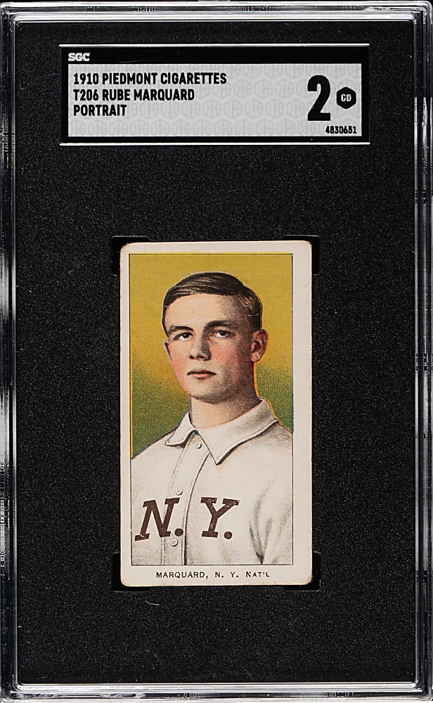 1909-1911 T206 White Border Rube Marquard Portrait SGC GOOD 2