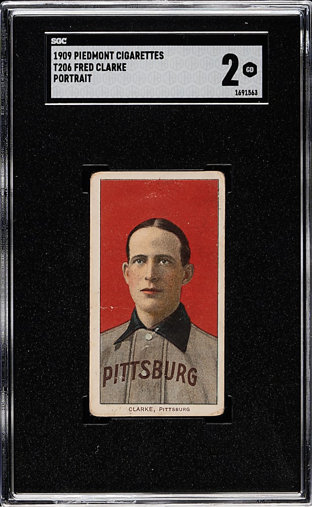 1909-1911 T206 White Border Fred Clarke Portrait SGC GOOD 2