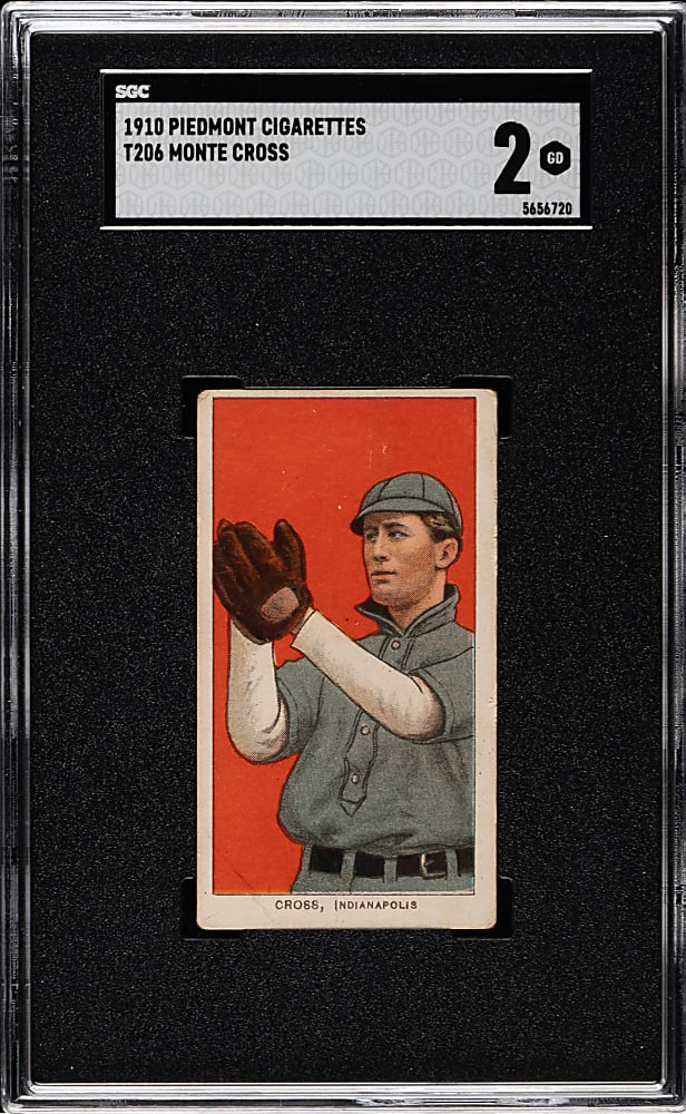 1909-1911 T206 White Border Monte Cross SGC GOOD 2