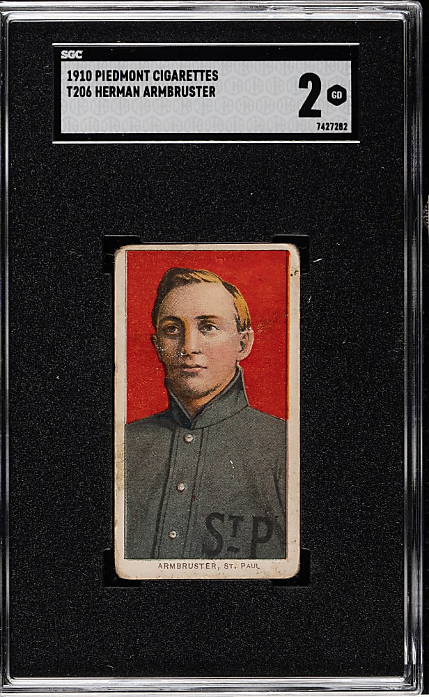 1909-1911 T206 White Border Herman Armbruster SGC GOOD 2