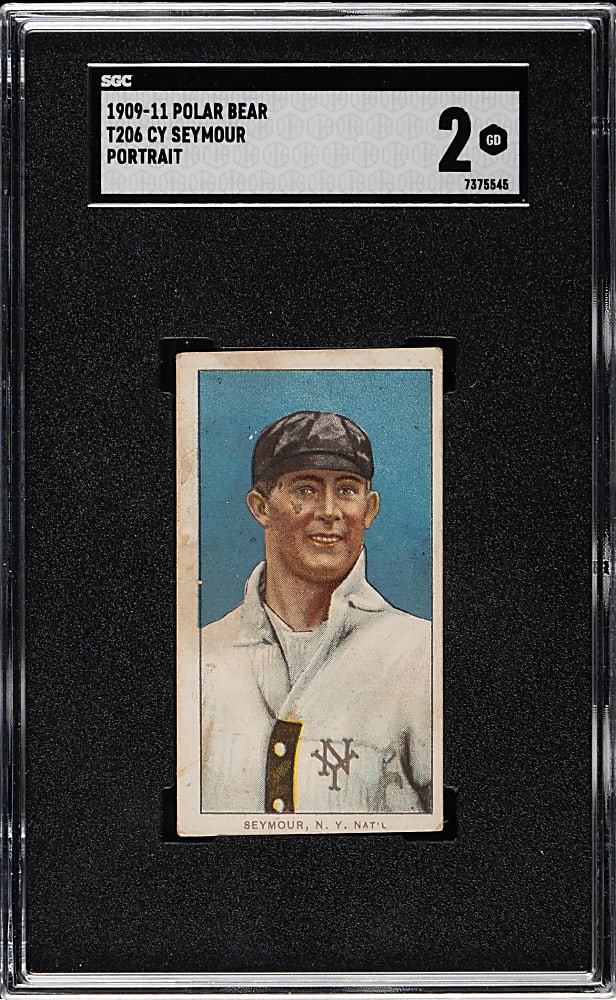 1909-1911 T206 White Border Cy Seymour Portrait SGC GOOD 2 - Polar Bear Back