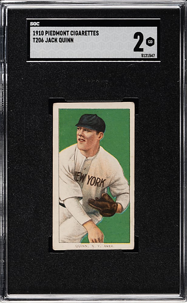 1909-1911 T206 White Border Jack Quinn SGC GOOD 2