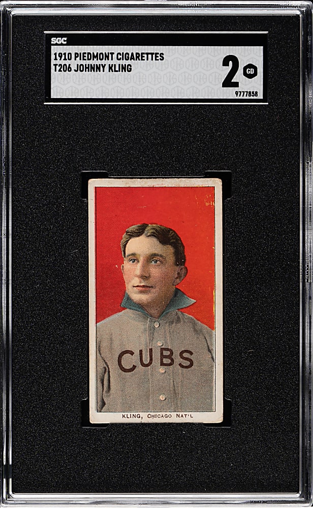 1909-1911 T206 White Border Johnny Kling SGC GOOD 2