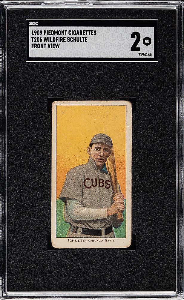 1909-1911 T206 White Border Wildfire Schulte Front View SGC GOOD 2