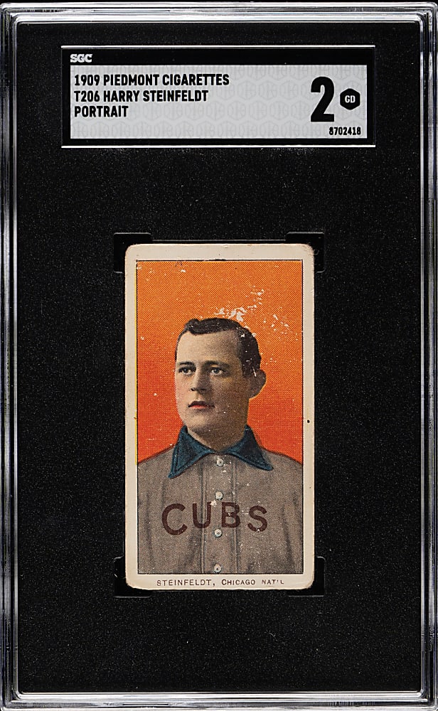 1909-1911 T206 White Border Harry Steinfeldt Portrait SGC GOOD 2