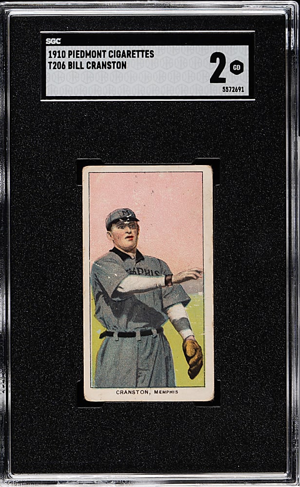 1909-1911 T206 White Border Bill Cranston Southern Leaguer SGC GOOD 2
