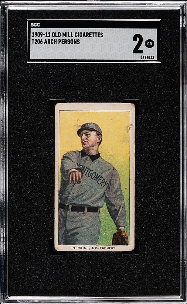 1909-1911 T206 White Border Arch Persons Southern Leaguer SGC GOOD 2 - Old Mill Back