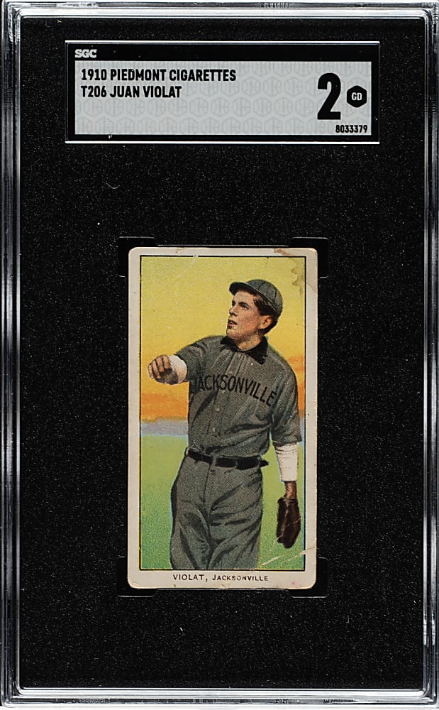 1909-1911 T206 White Border Juan Violat Southern Leaguer SGC GOOD 2