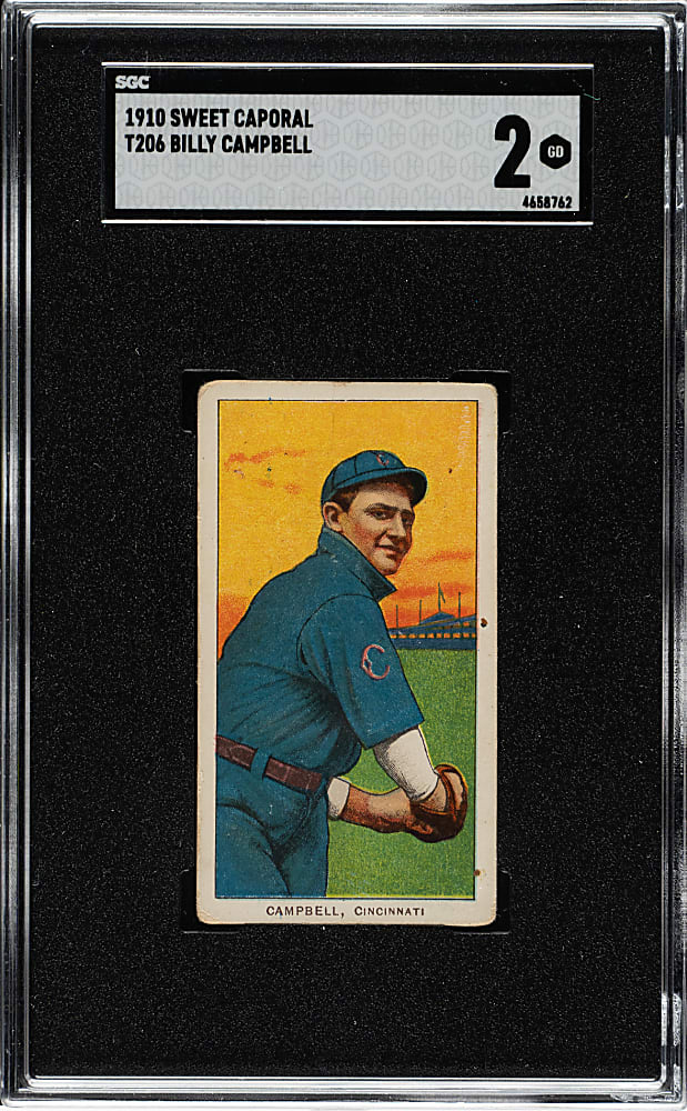 1909-1911 T206 White Border Billy Campbell SGC GOOD 2