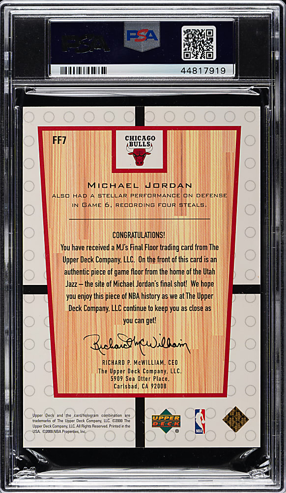 1999-2000 Upper Deck MJ's Final Floor Basketball #FF7 Michael Jordan PSA NM 7