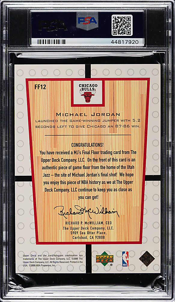 1999-2000 Upper Deck MJ's Final Floor Basketball #FF12 Michael Jordan PSA EX 5