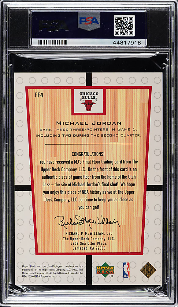 1999-2000 Upper Deck MJ's Final Floor Basketball #FF4 Michael Jordan PSA NM-MT 8