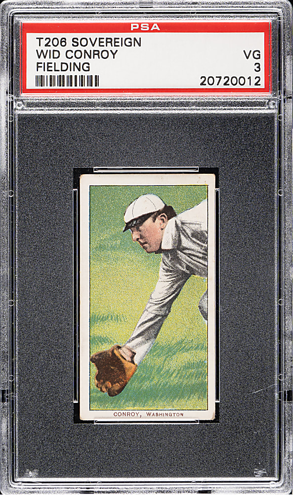 1909-1911 T206 White Border Wid Conroy Fielding PSA VG 3 - Sovereign 150 Back