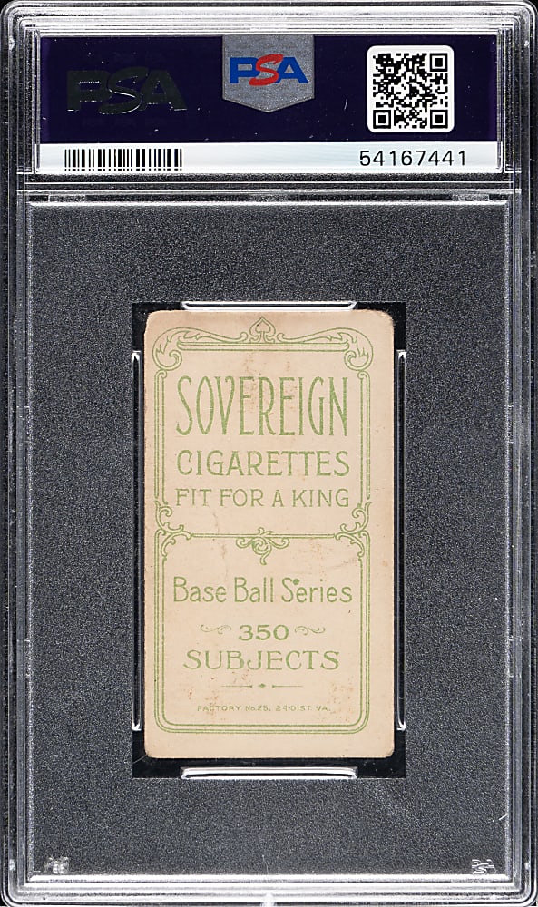 1909-1911 T206 White Border Kid Elberfeld Washington, Fielding PSA GOOD 2 - Sovereign 350 Back