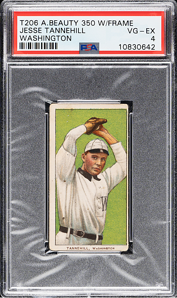1909-1911 T206 White Border Jesse Tannehill PSA VG-EX 4 - American Beauty 350 Back