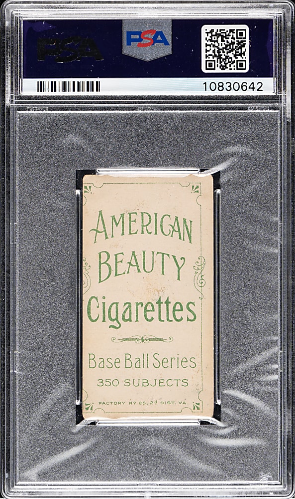 1909-1911 T206 White Border Jesse Tannehill PSA VG-EX 4 - American Beauty 350 Back
