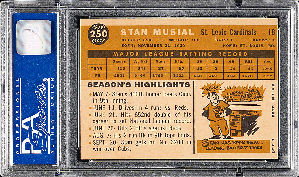 1960 Topps #250 Stan Musial PSA NM-MT 8