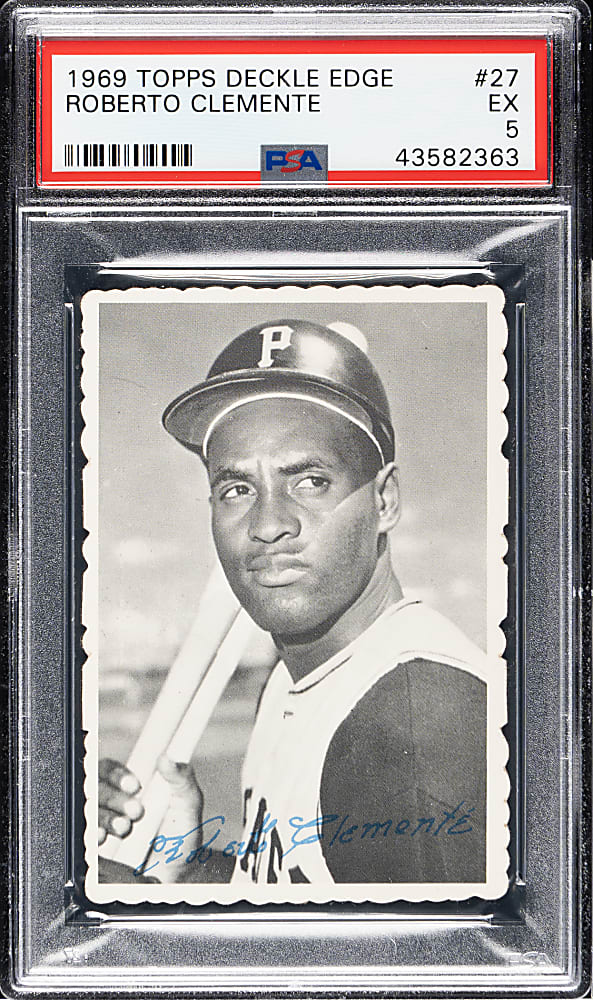 1969 Topps Deckle Edge #27 Roberto Clemente PSA EX 5