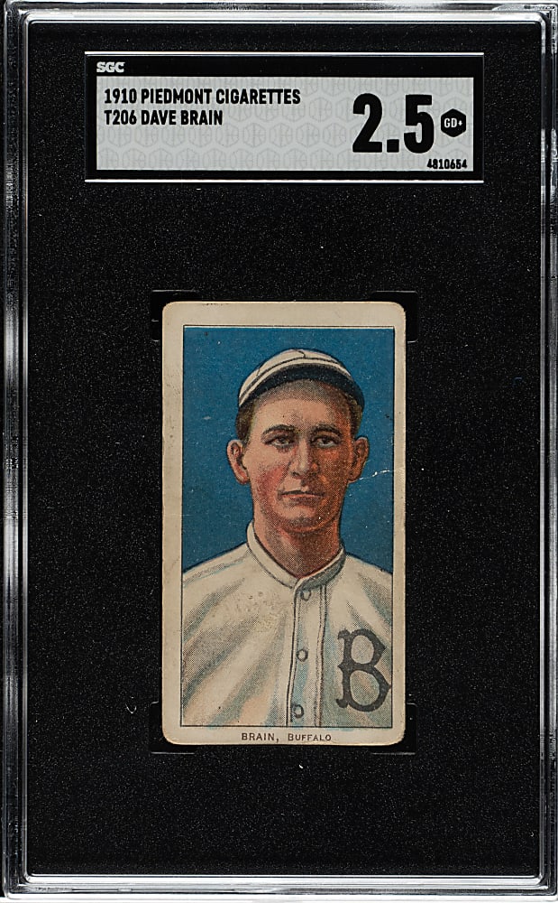 1909-1911 T206 White Border Dave Brain SGC GOOD+ 2.5