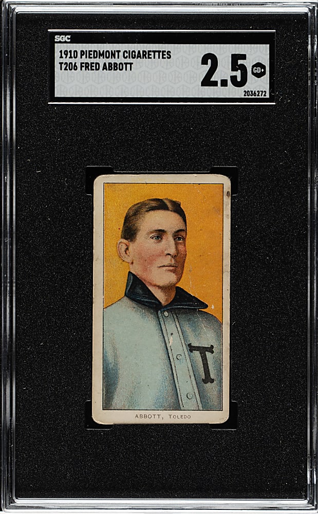1909-1911 T206 White Border Fred Abbott SGC GOOD+ 2.5