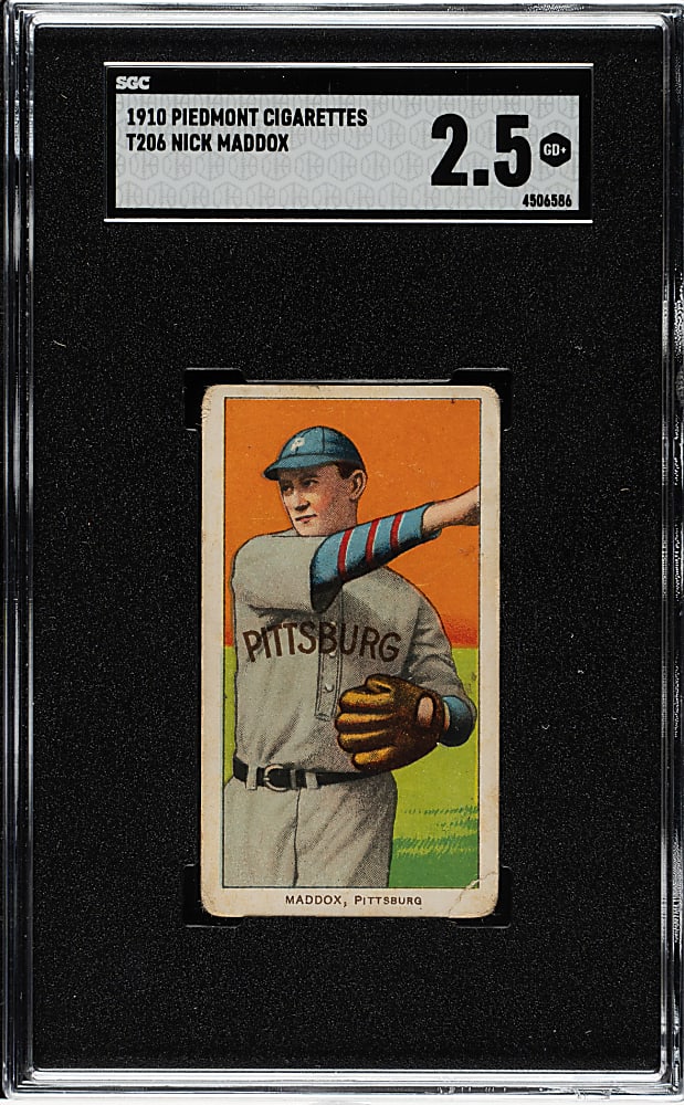 1909-1911 T206 White Border Nick Maddox SGC GOOD+ 2.5